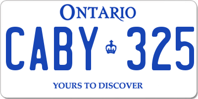 ON license plate CABY325