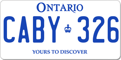 ON license plate CABY326