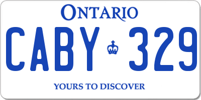 ON license plate CABY329