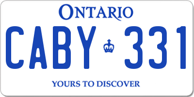 ON license plate CABY331