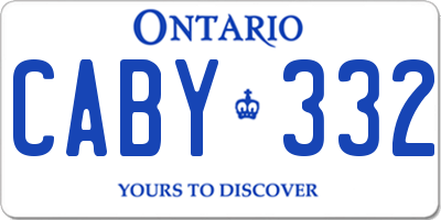 ON license plate CABY332