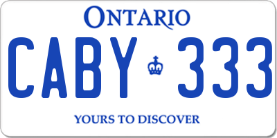 ON license plate CABY333