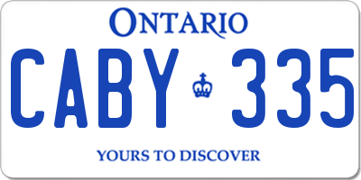 ON license plate CABY335