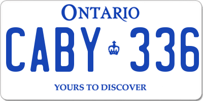 ON license plate CABY336