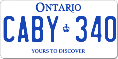 ON license plate CABY340