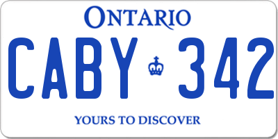 ON license plate CABY342