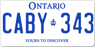 ON license plate CABY343