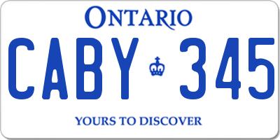 ON license plate CABY345