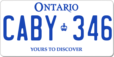 ON license plate CABY346