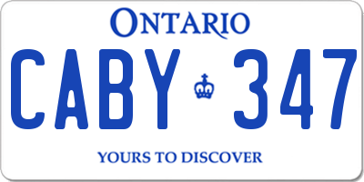 ON license plate CABY347