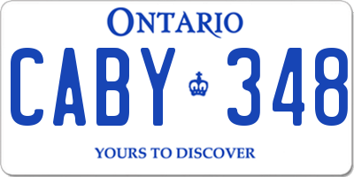 ON license plate CABY348