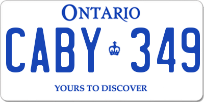 ON license plate CABY349