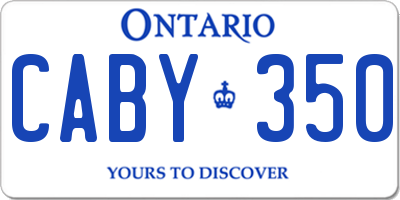 ON license plate CABY350