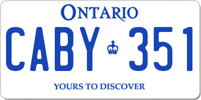 ON license plate CABY351