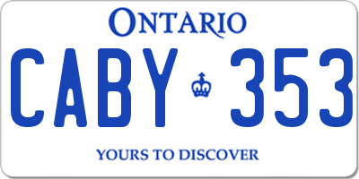 ON license plate CABY353