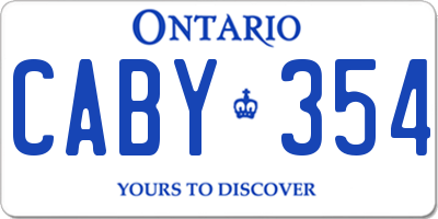 ON license plate CABY354