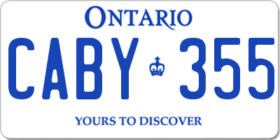 ON license plate CABY355