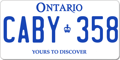 ON license plate CABY358