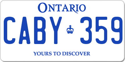 ON license plate CABY359