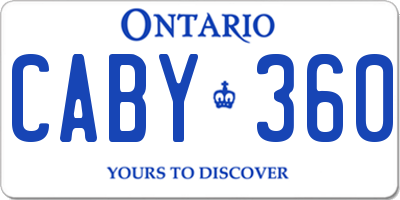 ON license plate CABY360