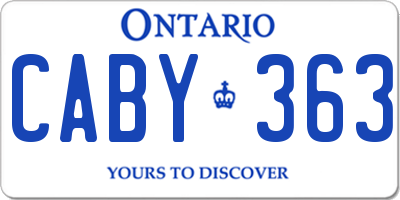 ON license plate CABY363