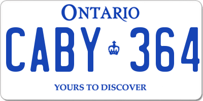 ON license plate CABY364