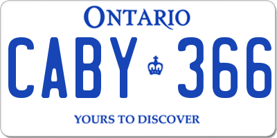 ON license plate CABY366