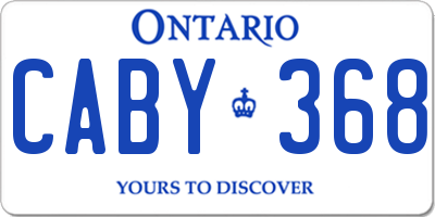 ON license plate CABY368