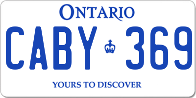 ON license plate CABY369