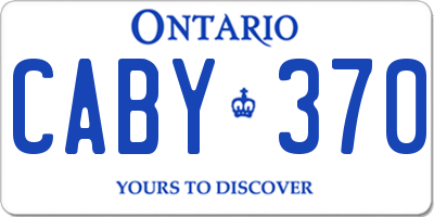 ON license plate CABY370