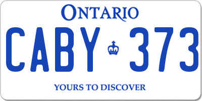 ON license plate CABY373