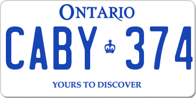 ON license plate CABY374