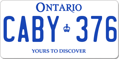 ON license plate CABY376