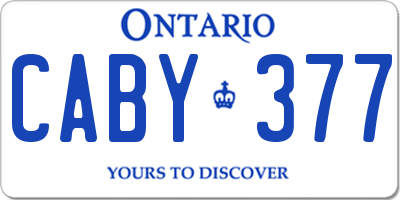 ON license plate CABY377