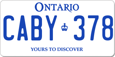 ON license plate CABY378