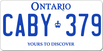 ON license plate CABY379