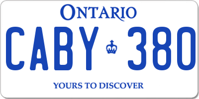 ON license plate CABY380