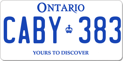 ON license plate CABY383