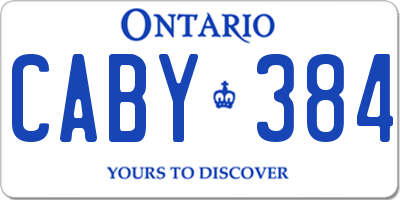 ON license plate CABY384