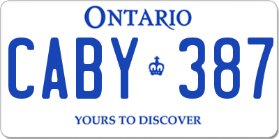 ON license plate CABY387