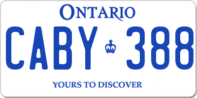 ON license plate CABY388