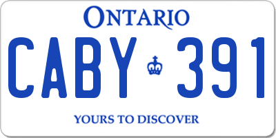 ON license plate CABY391