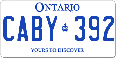 ON license plate CABY392