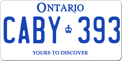 ON license plate CABY393