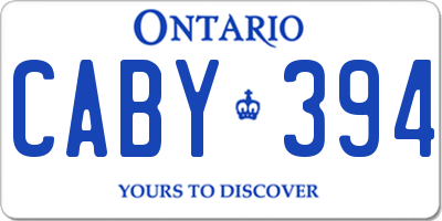 ON license plate CABY394