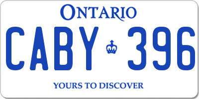 ON license plate CABY396