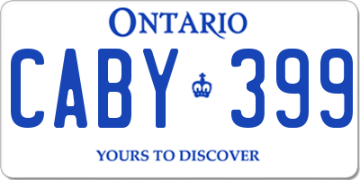 ON license plate CABY399