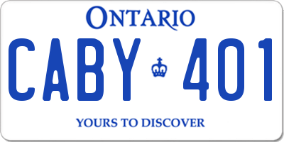 ON license plate CABY401