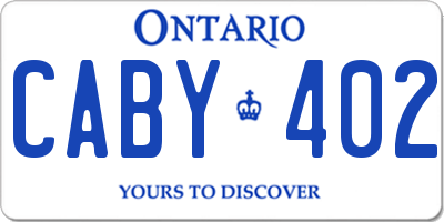 ON license plate CABY402