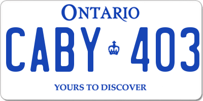 ON license plate CABY403